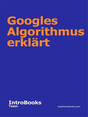 cover image of Googles Algorithmus erklärt